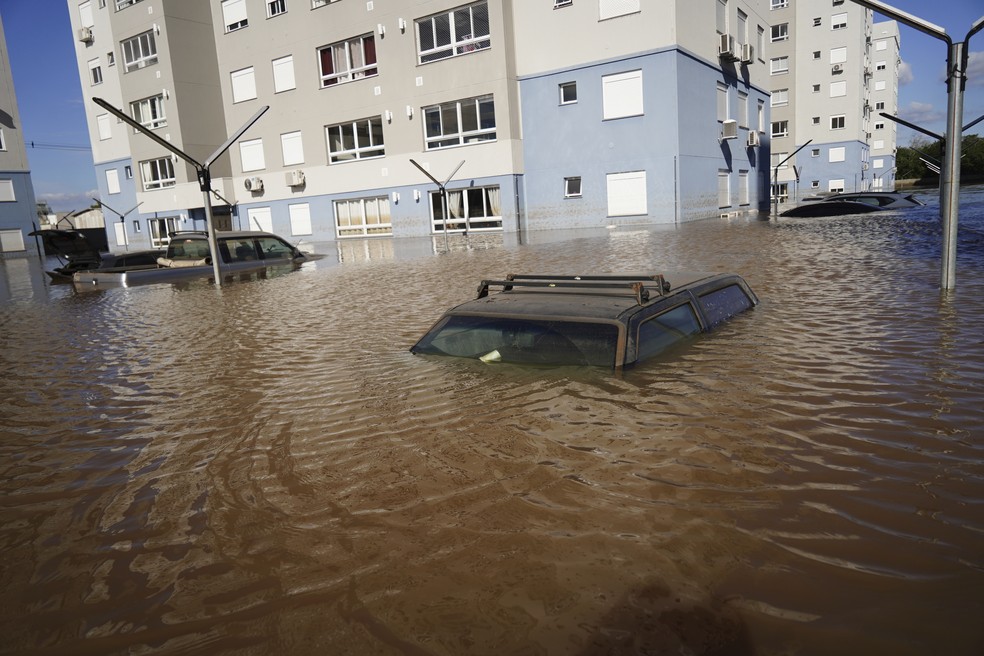 Chuvas no Rio Grande do Sul — Foto: Carlos Macedo/AP Photo/