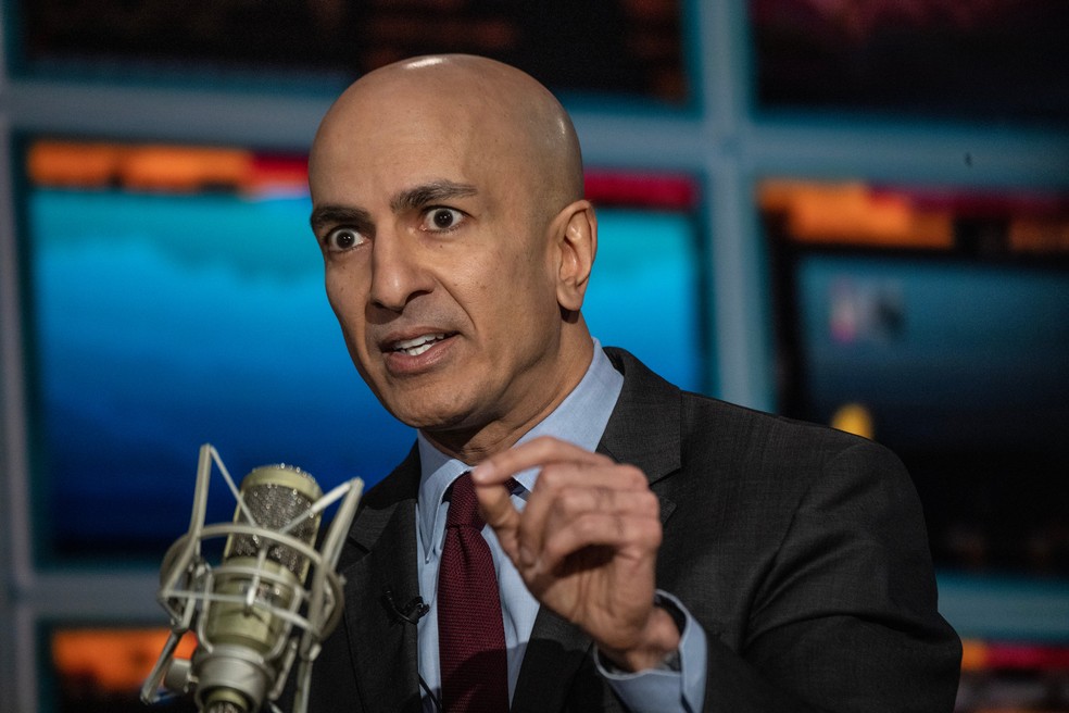 Neel Kashkari, presidente do Fed Minneapolis, diz ver estresse nos ativos americanos, mas não 'deslocamentos significativos' no funcionamento dos mercados — Foto: Victor J. Blue/Bloomberg