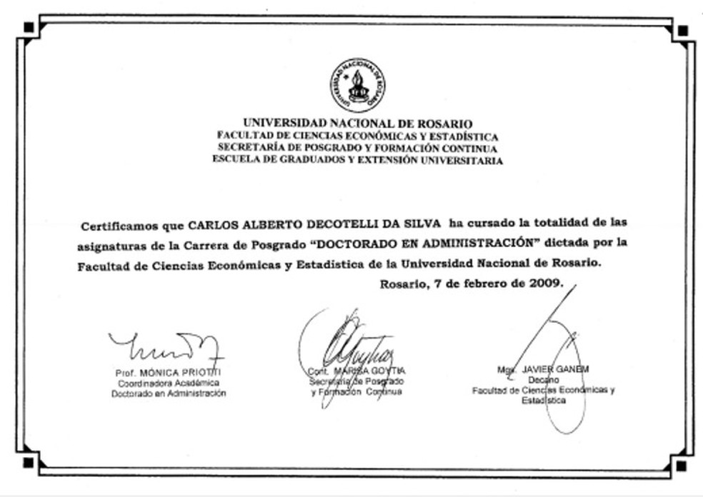 Certificado encaminhado pelo MEC — Foto: Reprodução/MEC