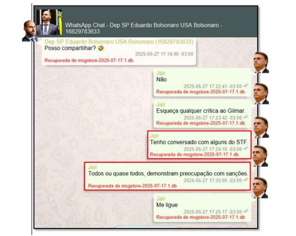 Citado em diálogo entre Bolsonaro e Eduardo, Gilmar Mendes nega conversa recente com ex-presidente