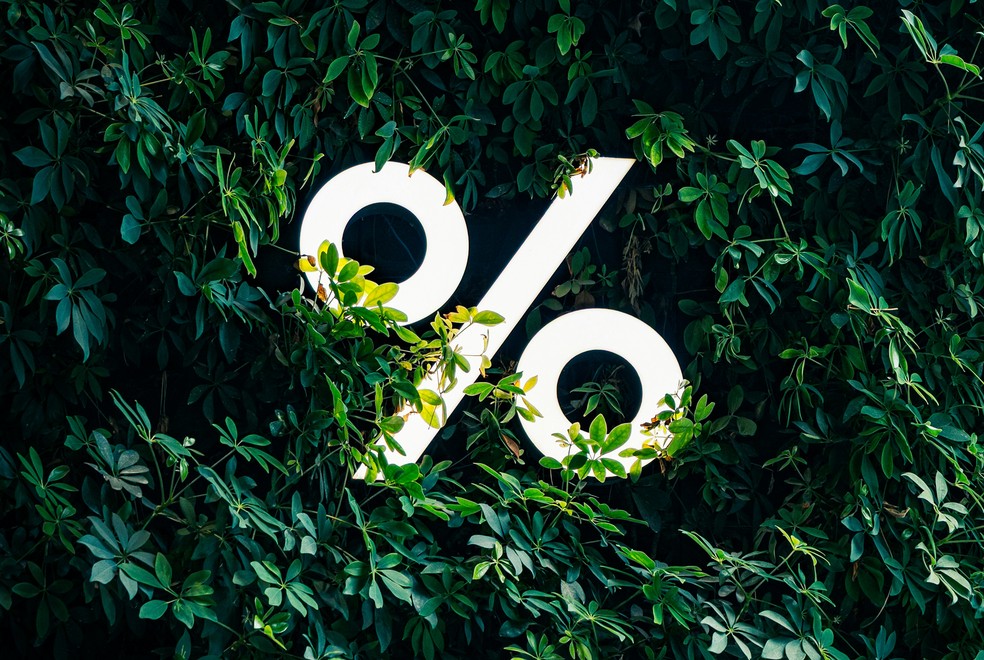Gráfico de juros percentuais mostrando taxas