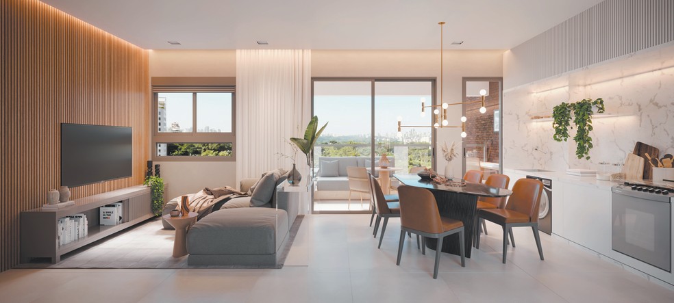 Possibilidade de vista verde eterna leva incorporadoras a lançar produtos como o Gabriel 130, nos limites do Jardim América — Foto: GR PROPERTIES/DIVULGAÇÃO