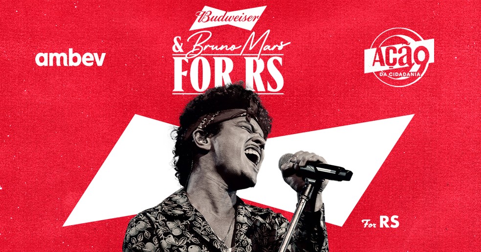 Show de Bruno Mars patrocinado pela Budweiser acontece no dia 1º de outubro — Foto: Divulgação