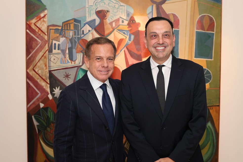 Joao Doria oferece, em sua casa, jantar a empresários e políticos, entre eles o atual vice-governador de São Paulo, Felicio Ramuth (PSD) — Foto: Divulgação/Evandro Macedo