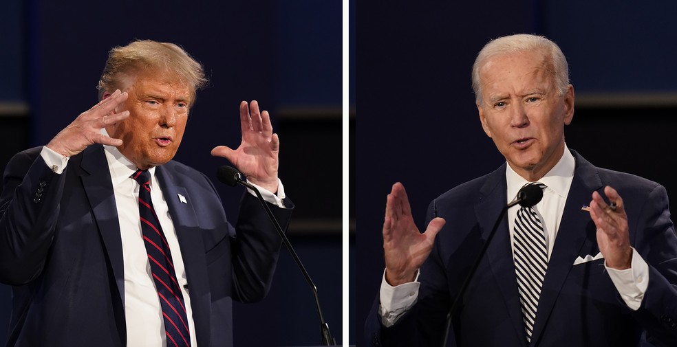 Donald Trump e Joe Biden — Foto: Patrick Semansky/AP Photo