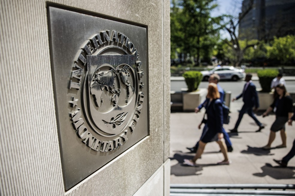 Sede do Fundo Monetário Internacional (FMI) em Washington — Foto: Samuel Corum/Bloomberg