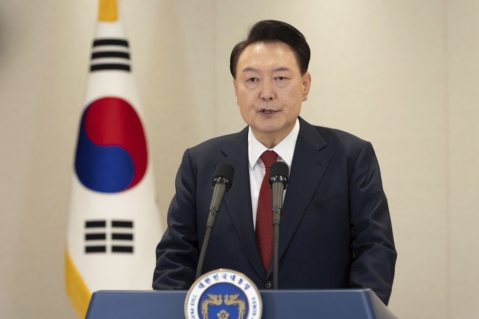 Yoon Suk Yeol, ex-presidente da Coreia do Sul — Foto: South Korea Presidential Office via AP