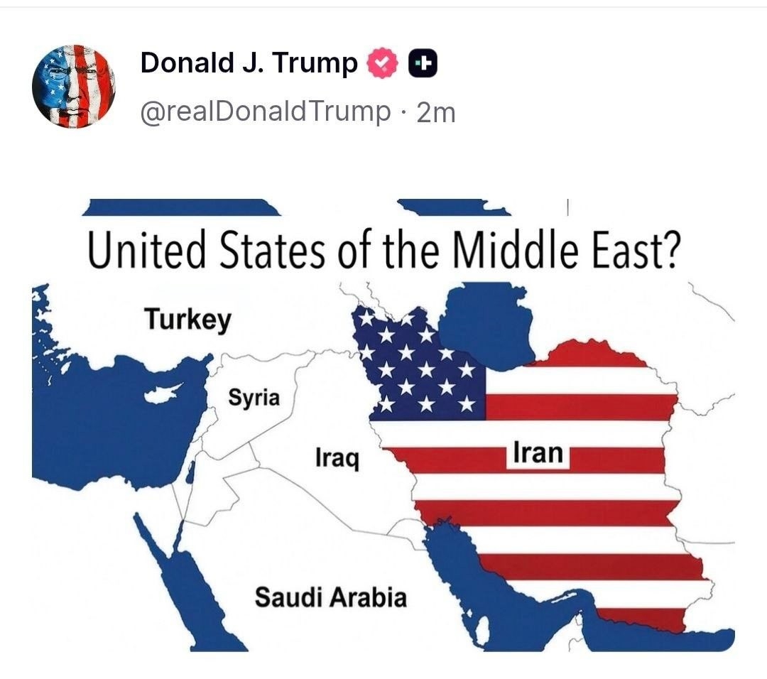 Irã acusa EUA de sabotarem negociações; Trump publica mapa com país persa sob bandeira americana