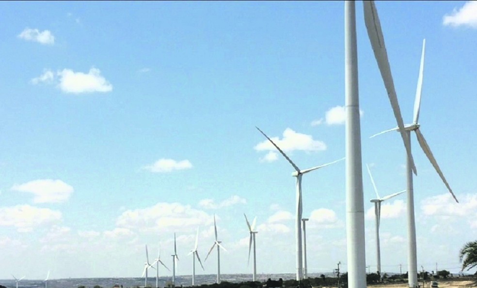 Parque eólico no Nordeste; órgão responsável pela determinação dos curtailments projeta interrupções da ordem de 1,5 gigawatt médio em 2027 — Foto: Reprodução