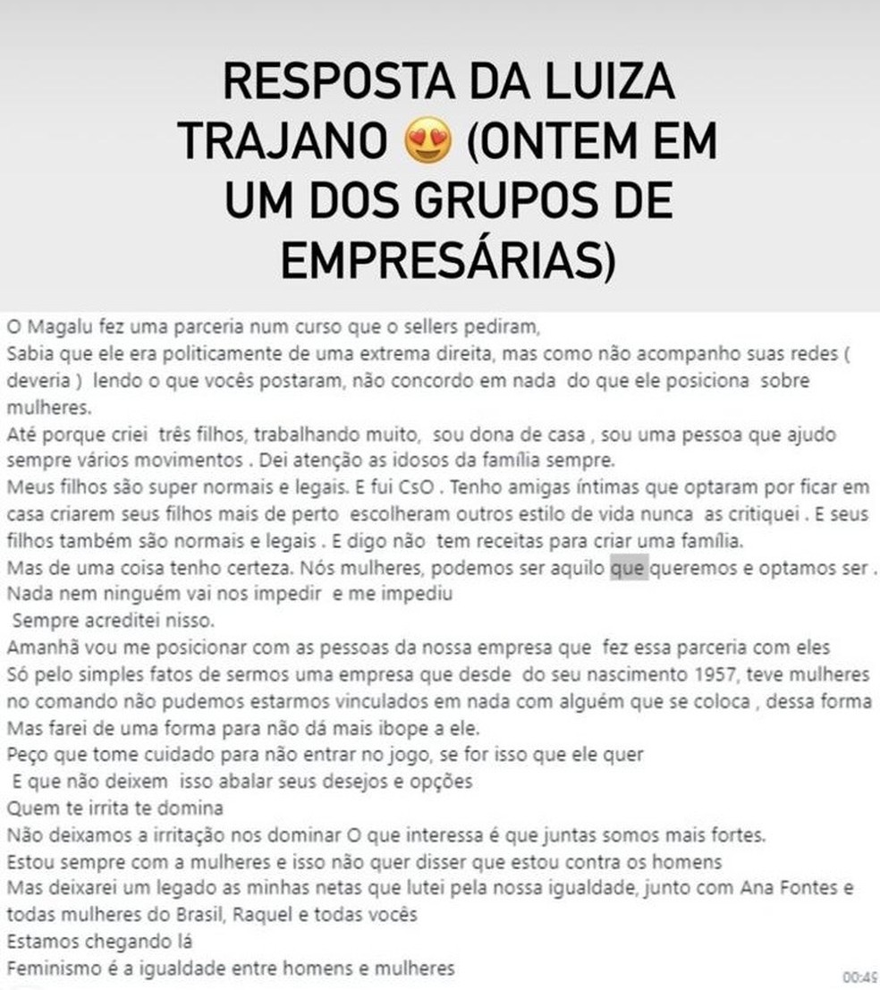     — Foto: Reprodução do WhatsApp