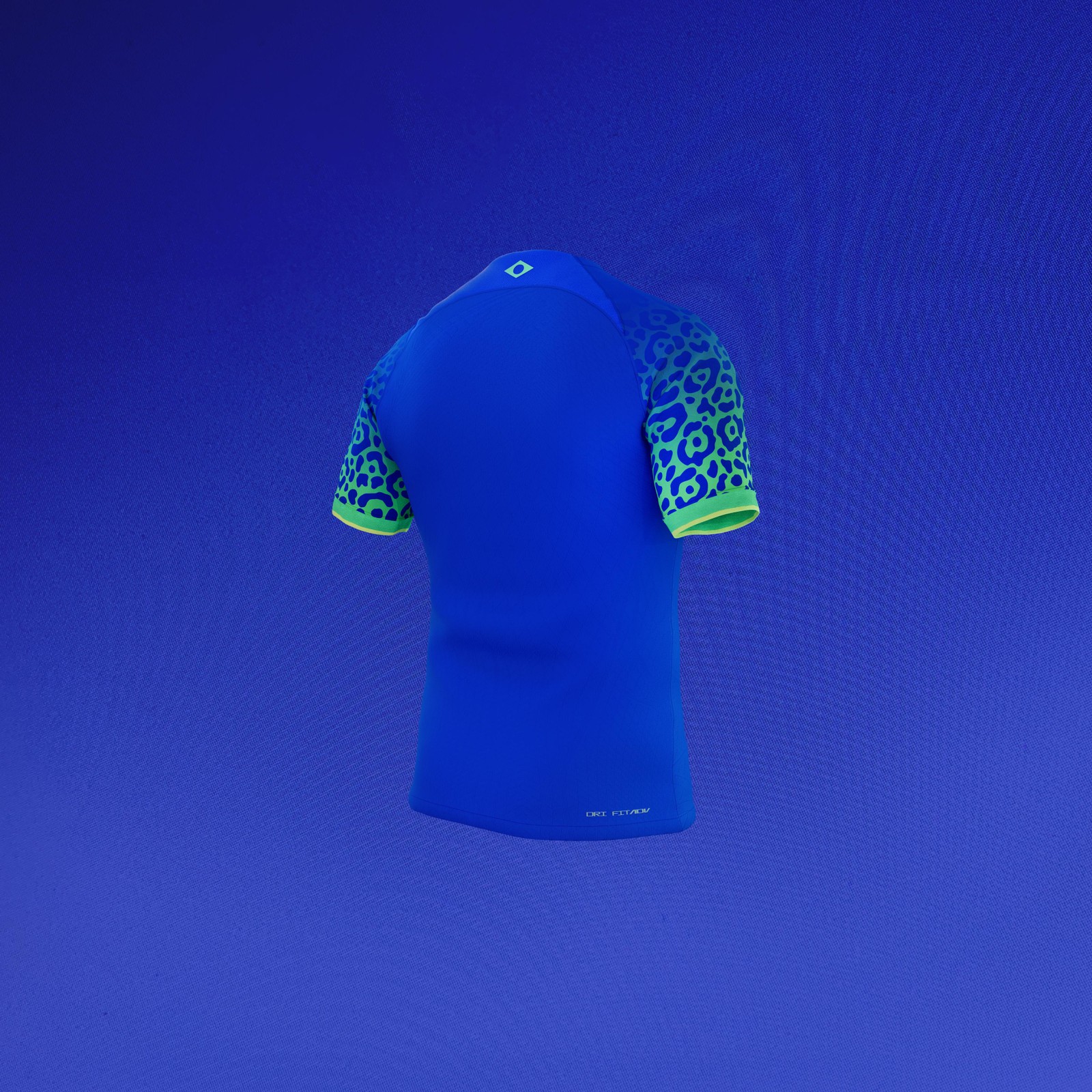 Parte traseira da camisa azul da seleção. Foto: Divulgação Nike