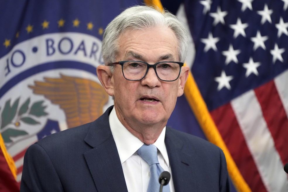 Jerome Powell, presidente do Federal Reserve (Fed, o banco central dos EUA) — Foto: Jacquelyn Martin/AP