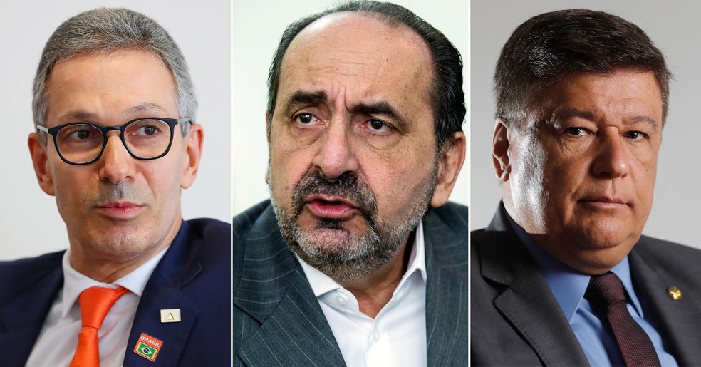 Candidatos ao governo de Minas (à partir de esq.) Romeu Zema, Alexandre Kalil e Carlos Viana — Foto: Valor