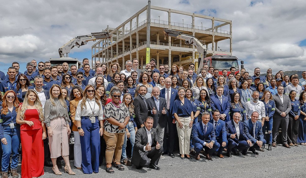 Presidente da República, Luiz Inácio Lula da Silva participa de cerimônia de inauguração da Fábrica da Novo Nordisk, em Montes Claros, Minas Gerais — Foto: Ricardo Stuckert / PR