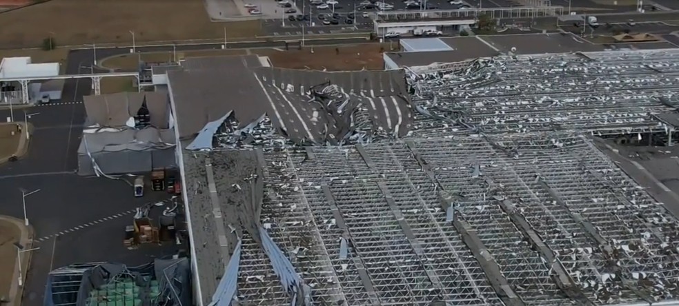 Fábrica da Toyota Após Vendaval, Em Porto Feliz - Foto: Reprodução/G1/TV TEM/