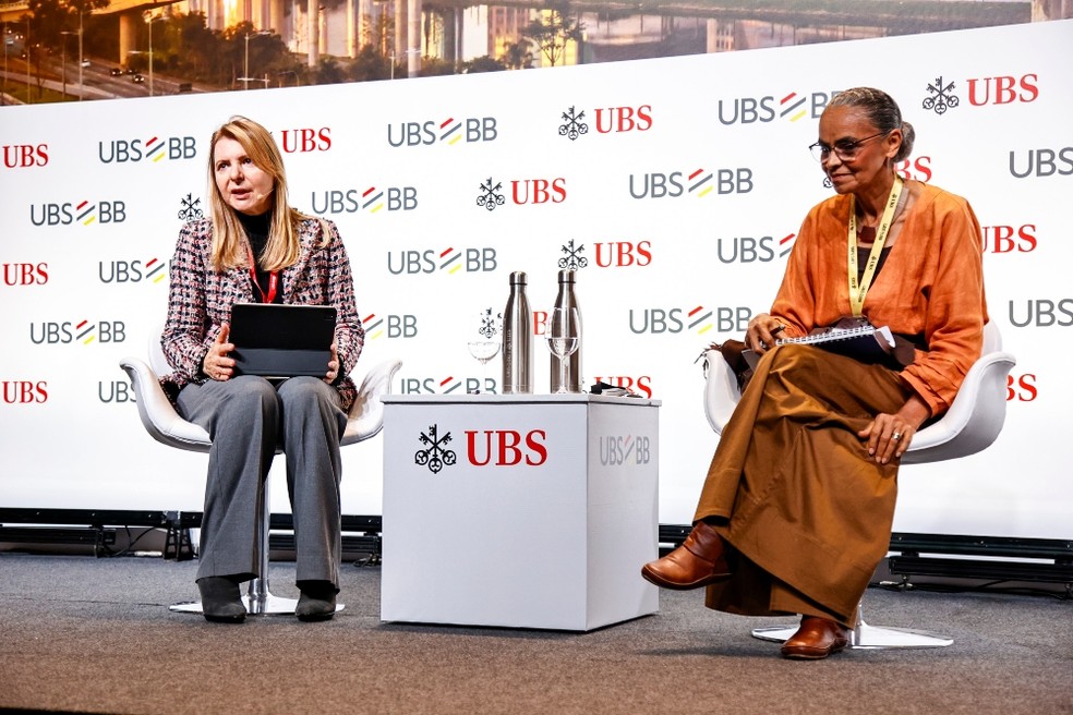 Sylvia Coutinho, Country Head para Brasil e Regional Lead para América Latina no UBS; e Marina Silva, ministra do Meio Ambiente e Mudança do Clima. — Foto: Marcelo Pereira /Divulgação