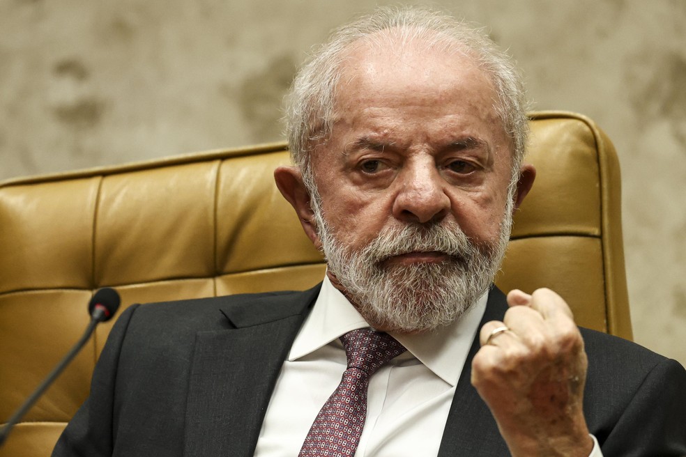 O presidente Luiz Inácio Lula da Silva participa de cerimônia no Supremo Tribunal Federal (STF) — Foto: Marcelo Camargo/Agência Brasil