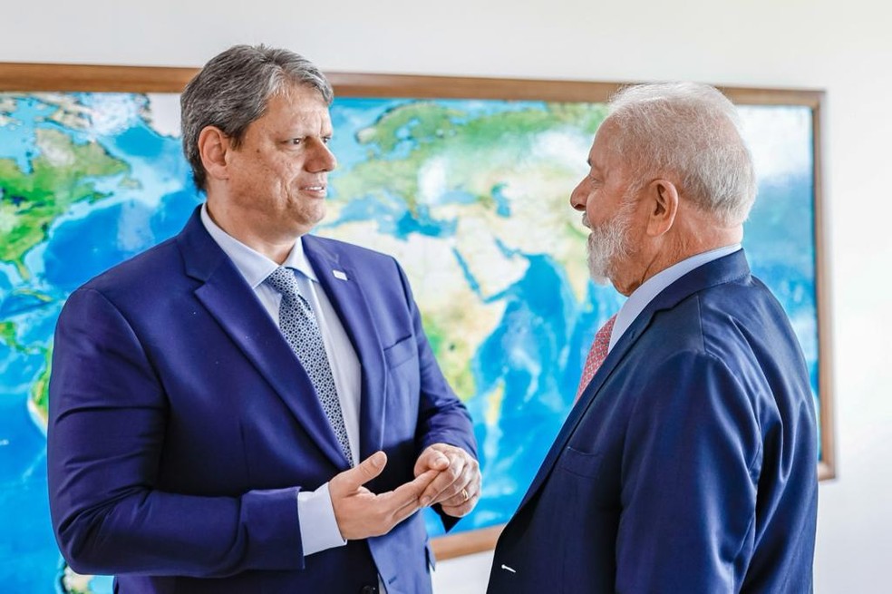 Reunião de Luiz Inácio Lula da Silva e Tarcísio de Freitas, em Brasília — Foto: Divulgação / Ricardo Stuckert