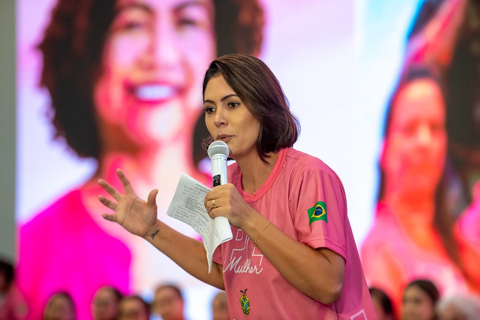 Michelle Bolsonaro em evento do PL Mulher