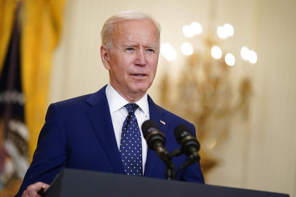 Nova variante do coronavírus: Joe Biden pediu que as pessoas tomem a dose de reforço — Foto: Andrew Harnik/AP