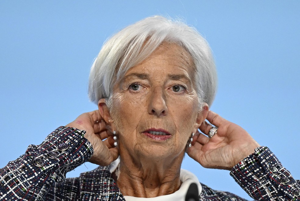 Christine Lagarde, presidente do BCE — Foto: Arne Dedert/AP