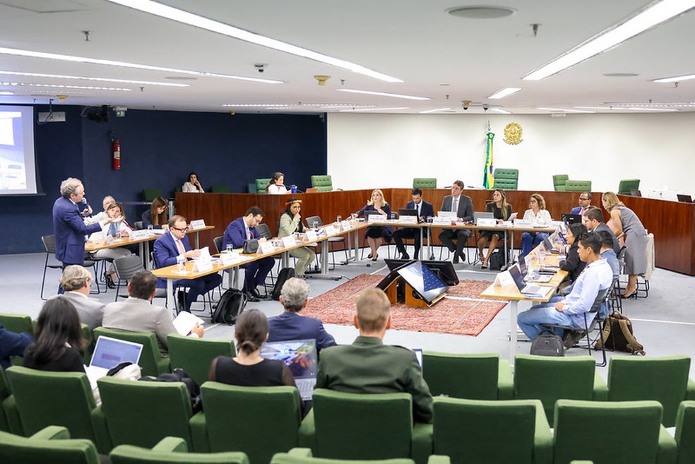 Audiência de conciliação no STF sobre o marco temporal para demarcação de terras indígenas — Foto: Gustavo Moreno/STF