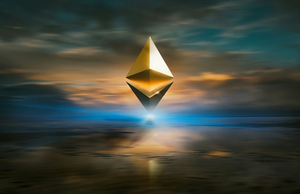 Representação da criptomoeda ether, da rede Ethereum — Foto: Zoltan Tasi/Unsplash