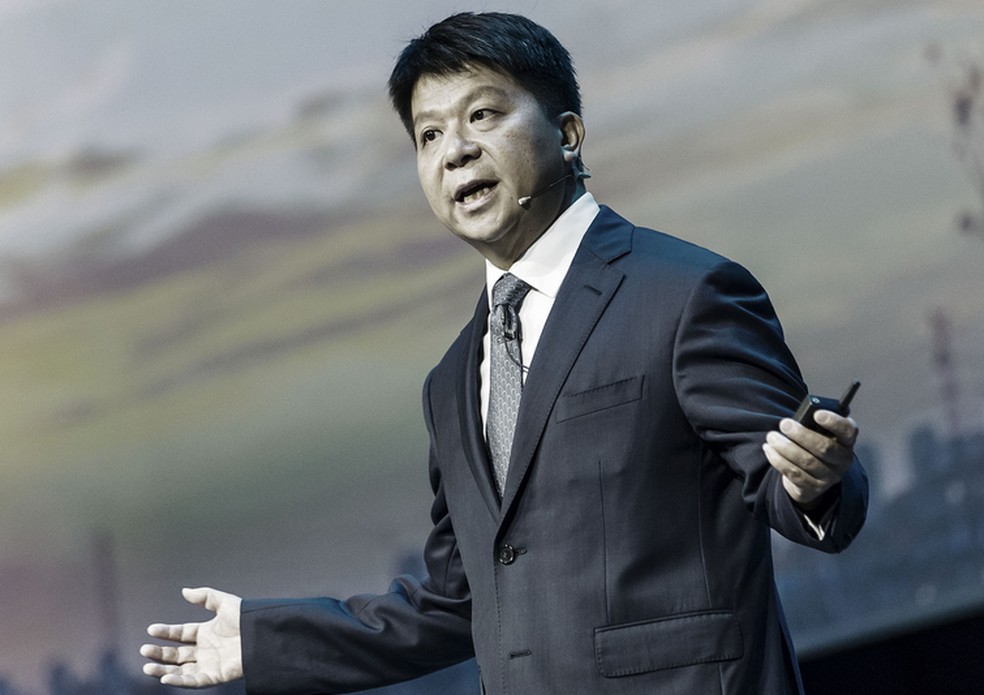 Guo Ping, presidente da Huawei, fala da meta para os serviços em nuvem: "Seremos uma das cinco maiores do mundo" — Foto: Qilai Shen/Bloomberg