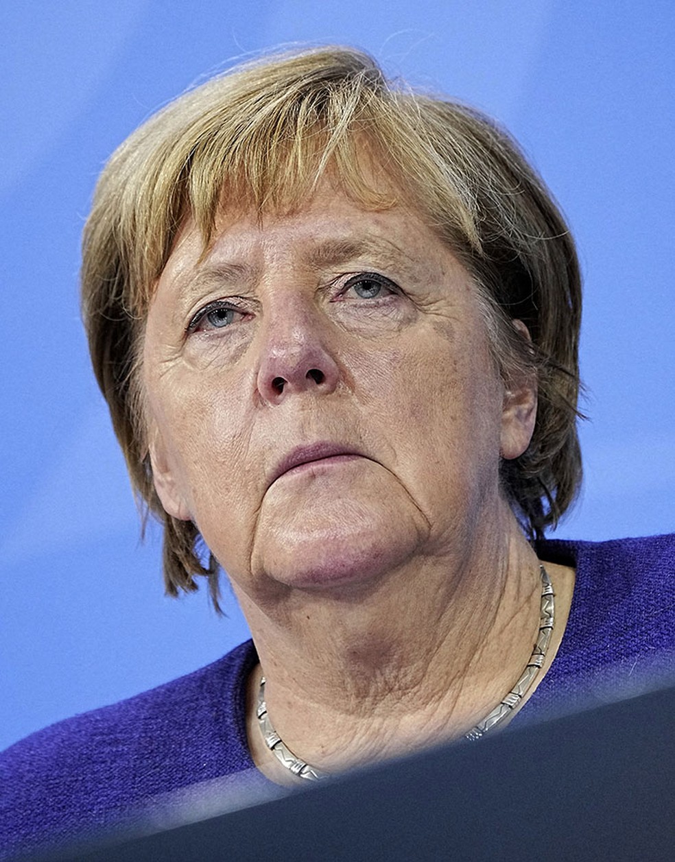 Merkel disse que a quarta onda de covid está sobrecarregando os hospitais — Foto: Michael Kappeler, Pool via AP
