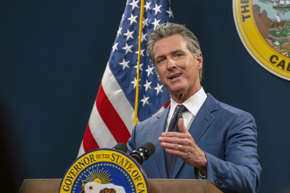 Governador da Califórnia, Gavin Newsom — Foto: Rich Pedroncelli/AP