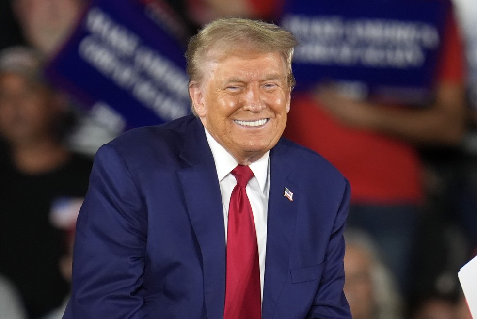 O candidato presidencial republicano e ex-presidente Donald Trump — Foto: Paul Sancya/AP Photo