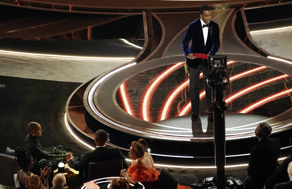 Cerimônia do Oscar, em que Will Smith deu um tapa em Chris Rock — Foto: Associated Press