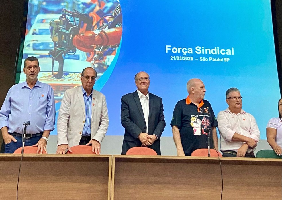 Alckmin participa de evento na sede da Força Sindical, em São Paulo — Foto: Cristiane Agostine/Valor