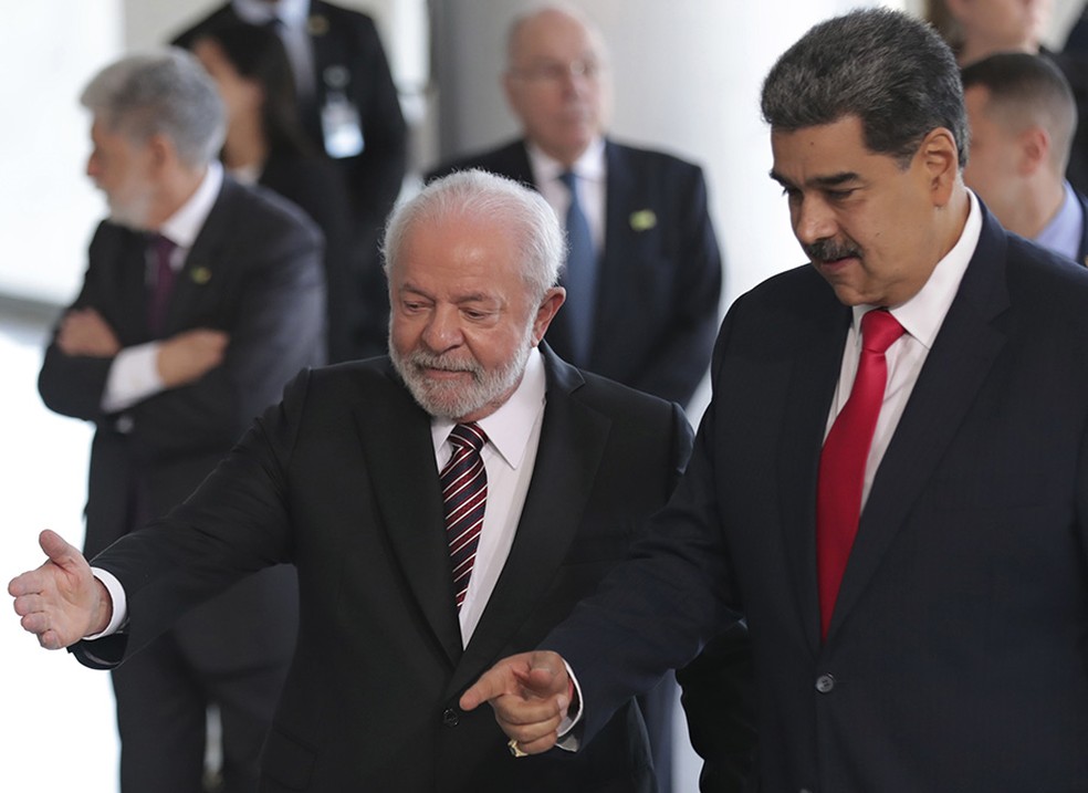 Lula and Maduro in a 2023 photo — Photo: Gustavo Moreno/AP