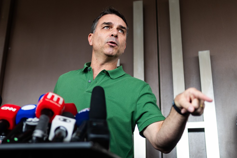 Senador Flávio Bolsonaro (PL-RJ), pré-candidato à Presidência — Foto: Arthur Menescal/Bloomberg