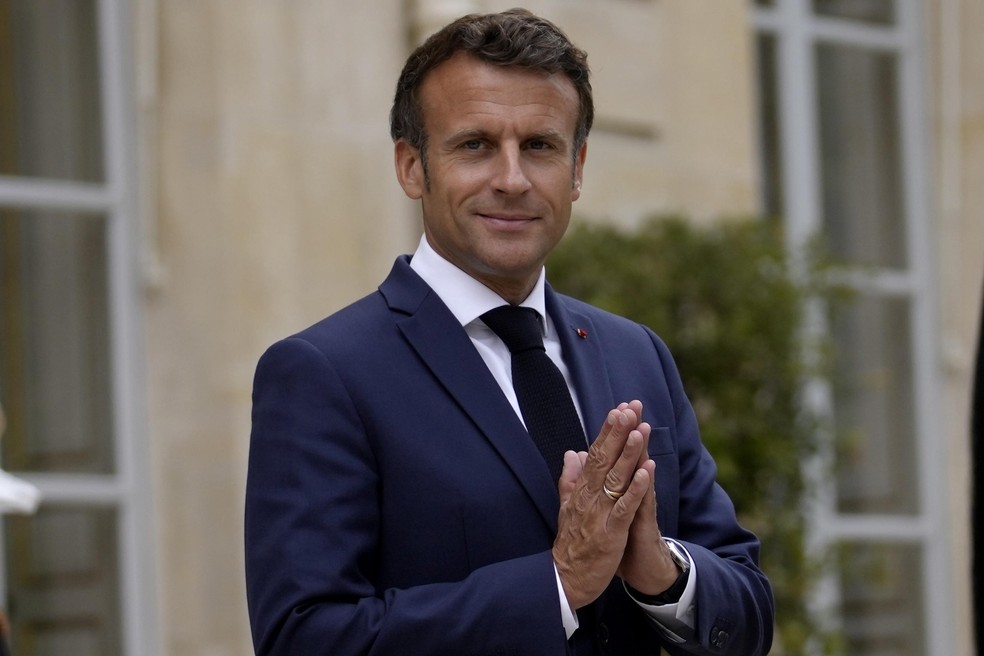 Presidente da França, Emmanuel Macron — Foto: Christophe Ena/AP