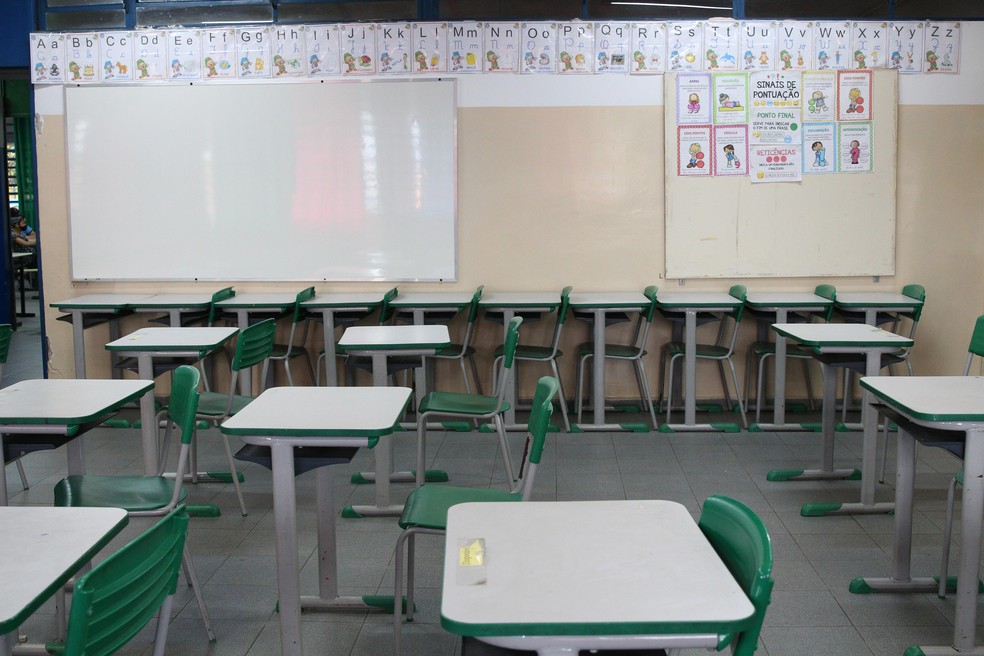 Sala de aula vazia — Foto: Rovena Rosa/Agência Brasil