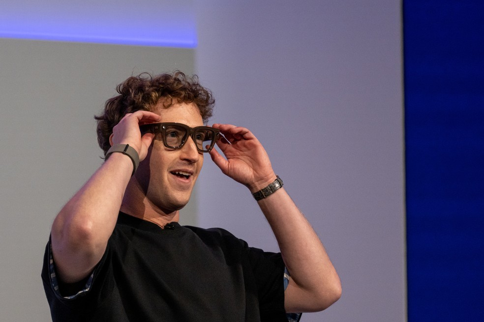 Mark Zuckerberg, CEO da Meta, em evento sobre inteligência artificial.
