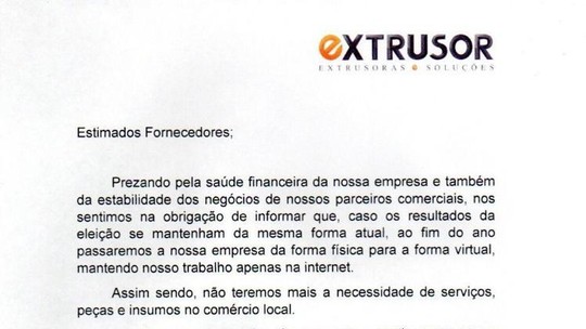 Microempresa gaúcha também ameaça reduzir operações se Lula for eleito