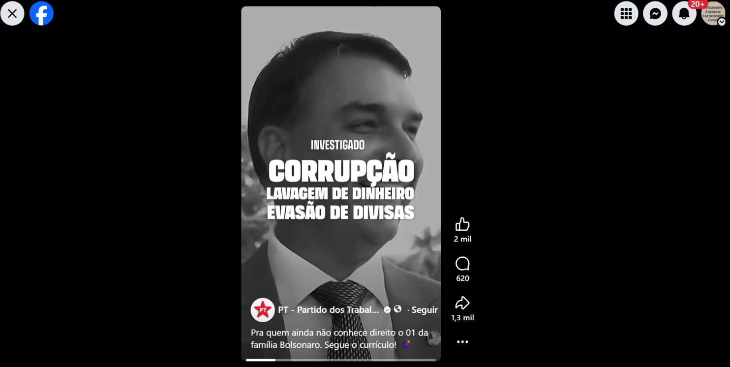 Campanha de Lula lança minidocumentário com 'currículo' de Flávio
