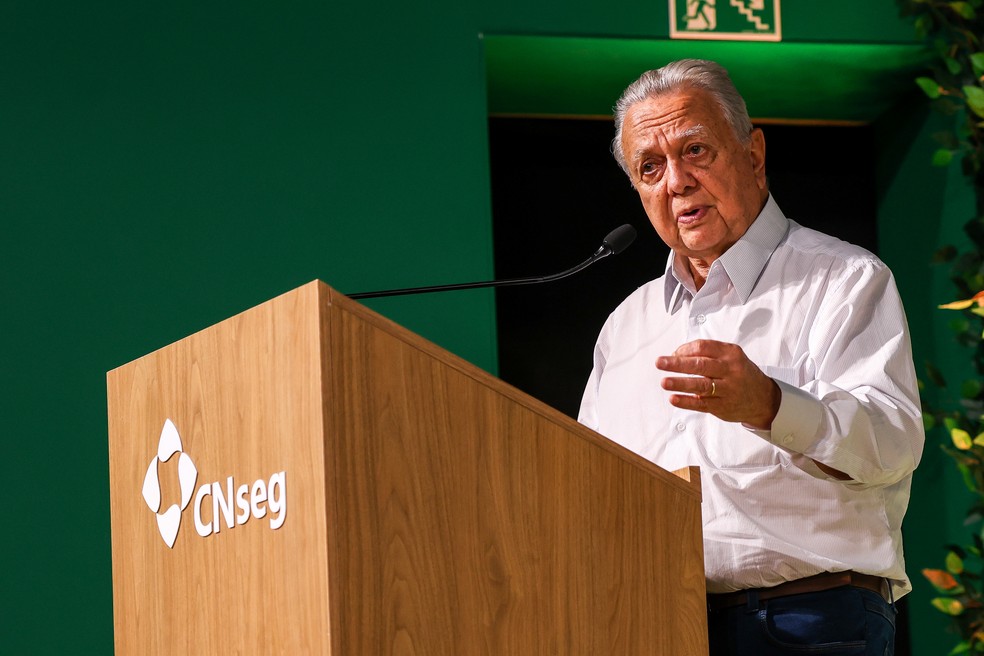 Ex-ministro da Agricultura Roberto Rodrigues na Casa do Seguro, na COP30 — Foto: Bruno Carachesti