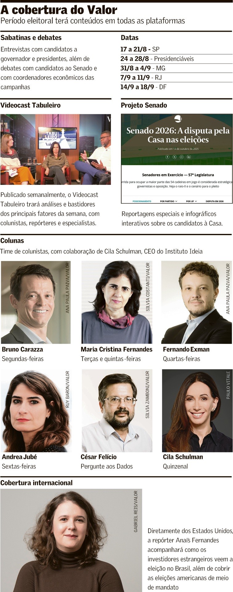 Valor estreia cobertura especial com sabatinas, videocast e análises
