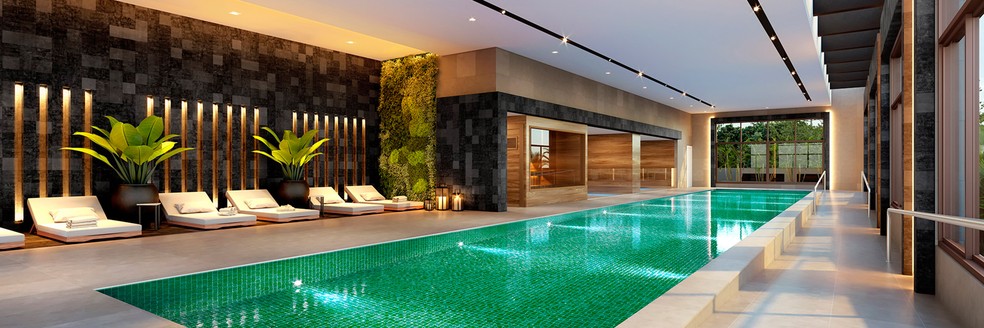 A piscina do residencial Myrá, em Alphaville — Foto: MPD ENGENHARIA / DIVULGAÇÃO