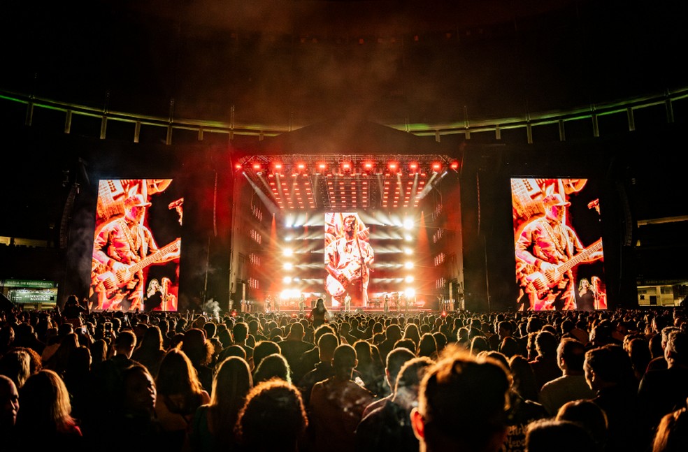 Turnê de despedida “Leve com Você” da banda Natiruts na Arena BRB Mané Garrincha, em Brasília — Foto: instagram Cria.mov / Divulgação