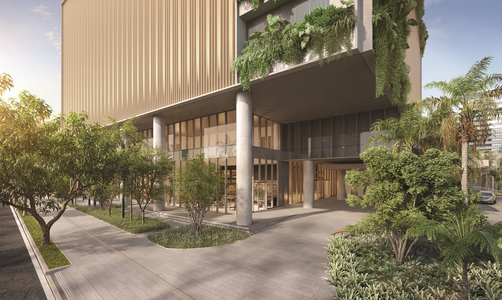 Biosquare, em Pinheiros: conceito “office home” leva a atmosfera de residência para o escritório — Foto: G.D8 INCORPORADORA/DIVULGAÇÃO