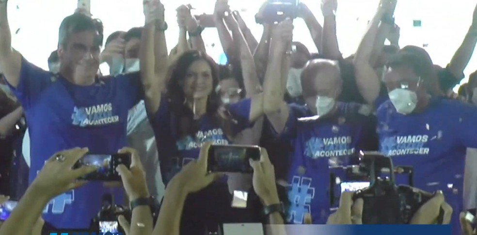Nogueira: como mestre de cerimônias em lançamento de chapa, ministro citou até Barack Obama, mas não Bolsonaro — Foto: Captura de vídeo