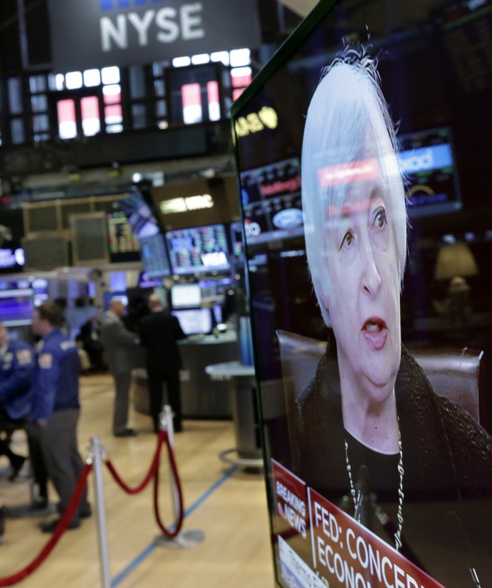 Discurso de Yellen sinaliza que riscos da economia mundial podem afetar EUA — Foto: Richard Drew/AP