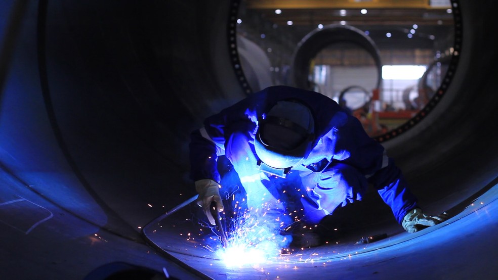 Trabalhador da indústria argentina — Foto: Ministério da Produção e Trabalho da Argentina