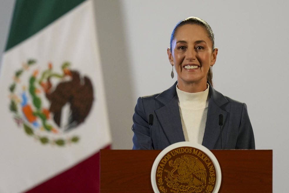 A presidente do México, Claudia Sheinbaum — Foto: Fernando Llano/AP