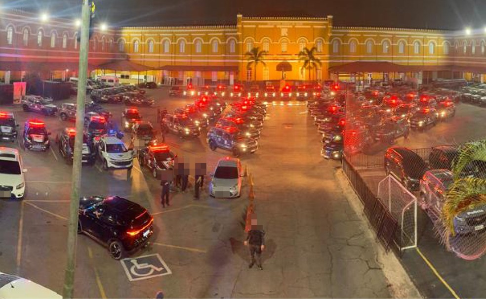 Viaturas policiais e da Receita Federal usadas na Operação Carbono Oculto, em São Paulo — Foto: Reprodução/Receita Federal